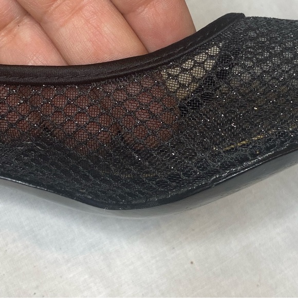 Nina Black Mesh Sparkly Heels - Picture 5 of 7